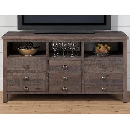 60" Console with Six Drawers for Storage Compartments
